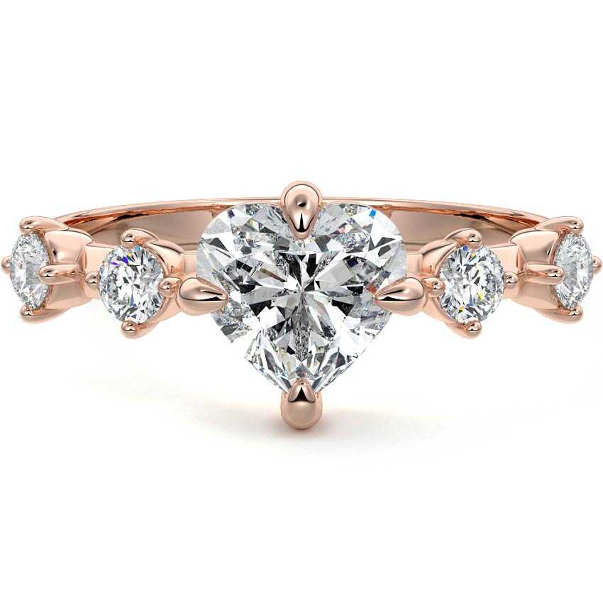 Ilana - Heart Rose Gold Lab Grown Diamond Engagement Ring | Nura Lab