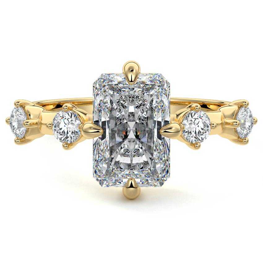 Ilana - Radiant Yellow Gold Lab Grown Diamond Engagement Ring | Nura Lab