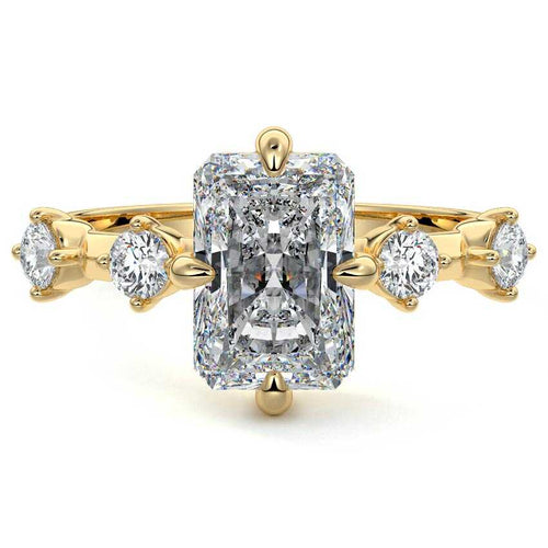 Ilana - Radiant Yellow Gold Lab Grown Diamond Engagement Ring | Nura Lab