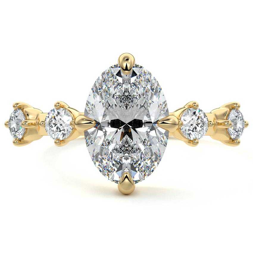 Ilana - Oval Yellow Gold Lab Grown Diamond Engagement Ring | Nura Lab