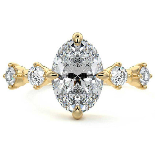Ilana - Oval Yellow Gold Lab Grown Diamond Engagement Ring | Nura Lab