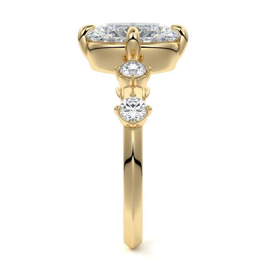 Ilana - Oval Yellow Gold Engagement Ring Side View | Nura Lab