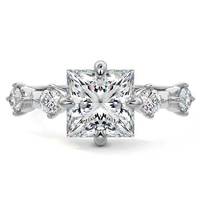 Ilana - Princess Yellow Gold Lab Grown Diamond Engagement Ring | Nura Lab