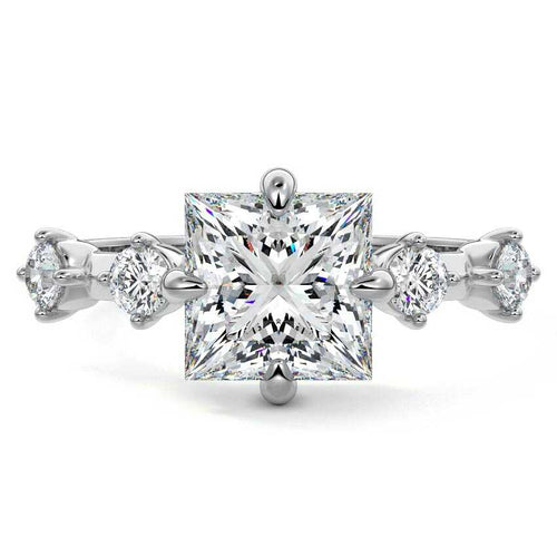 Ilana - Princess Yellow Gold Lab Grown Diamond Engagement Ring | Nura Lab