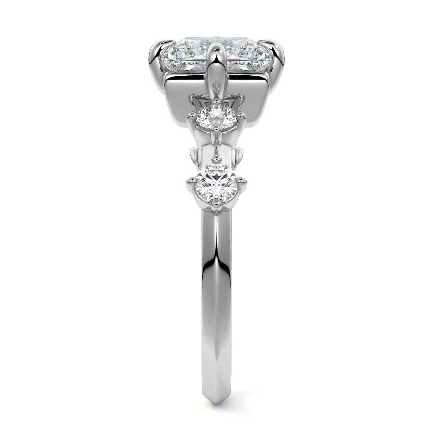 Ilana - Princess Yellow Gold Engagement Ring Side View | Nura Lab