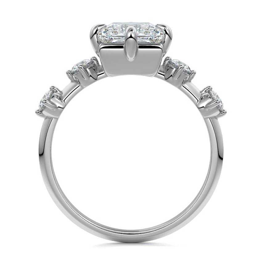 Ilana - Princess Yellow Gold Engagement Ring Profile View | Nura Lab