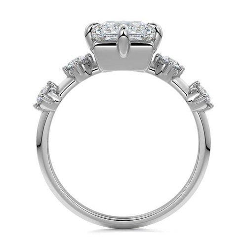 Ilana - Princess Yellow Gold Engagement Ring Profile View | Nura Lab