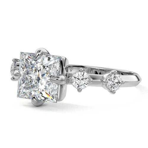 Ilana - Princess Yellow Gold Engagement Ring Detail View | Nura Lab