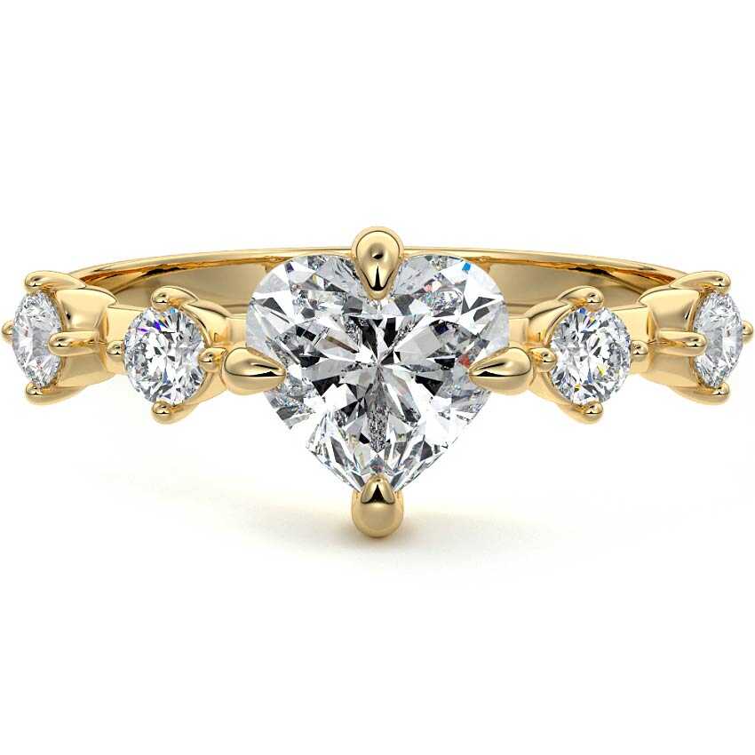 Ilana - Heart Yellow Gold Lab Grown Diamond Engagement Ring | Nura Lab