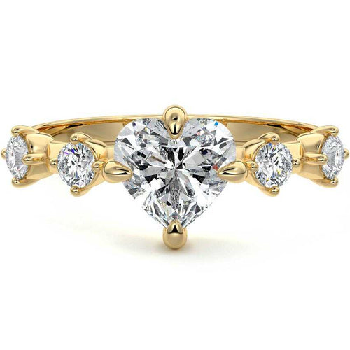 Ilana - Heart Yellow Gold Lab Grown Diamond Engagement Ring | Nura Lab