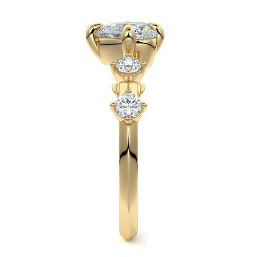 Ilana - Heart Yellow Gold Engagement Ring Side View | Nura Lab