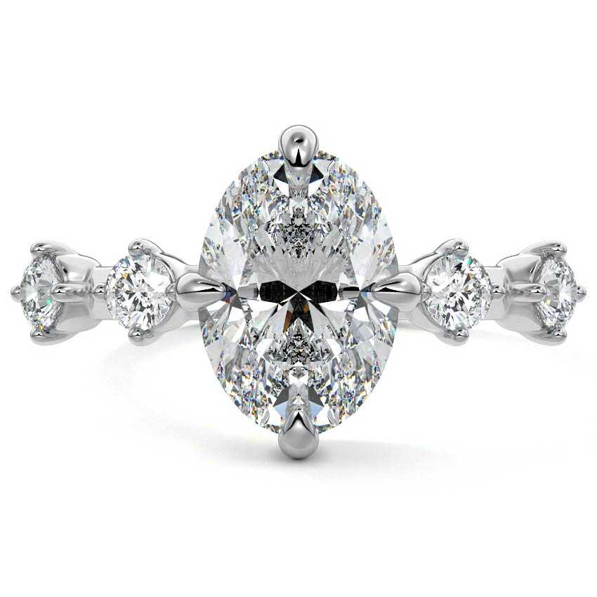 Ilana - Oval White Gold Lab Grown Diamond Engagement Ring | Nura Lab