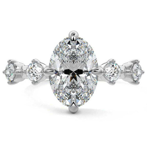 Ilana - Oval White Gold Lab Grown Diamond Engagement Ring | Nura Lab