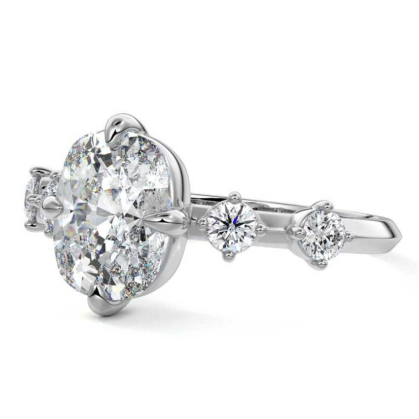 Ilana - Cushion White Gold Lab Grown Diamond Engagement Ring | Nura Lab