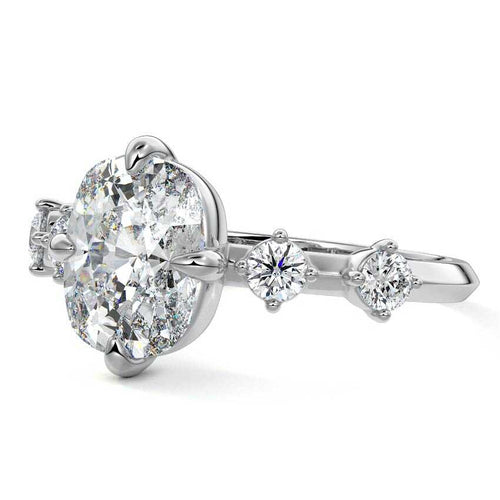 Ilana - Cushion White Gold Lab Grown Diamond Engagement Ring | Nura Lab