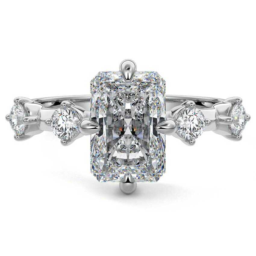 Ilana - Radiant Platinum Lab Grown Diamond Engagement Ring | Nura Lab