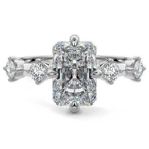 Ilana - Radiant Platinum Lab Grown Diamond Engagement Ring | Nura Lab