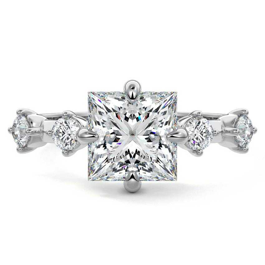Ilana - Princess Platinum Lab Grown Diamond Engagement Ring | Nura Lab