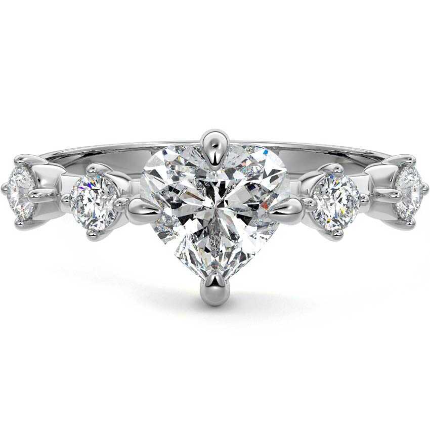 Ilana - Heart Platinum Lab Grown Diamond Engagement Ring | Nura Lab