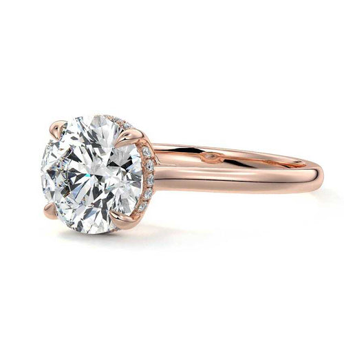 Ginevra - Round Rose Gold Lab Grown Diamond Engagement Ring | Nura Lab