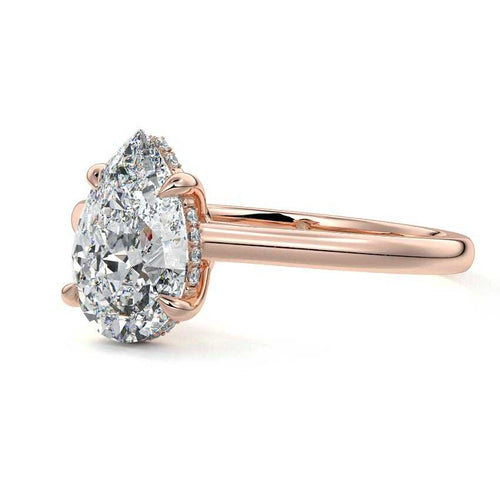 Ginevra - Pear Rose Gold Lab Grown Diamond Engagement Ring | Nura Lab