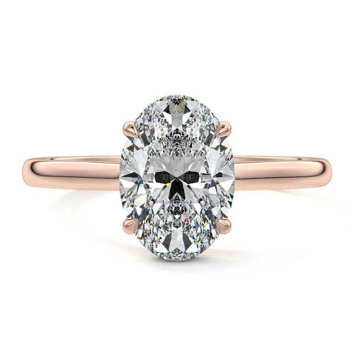 Ginevra - Oval Rose Gold Lab Grown Diamond Engagement Ring | Nura Lab