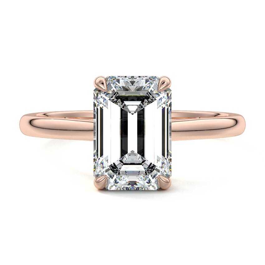 Ginevra - Emerald Cut Rose Gold Lab Grown Diamond Engagement Ring | Nura Lab
