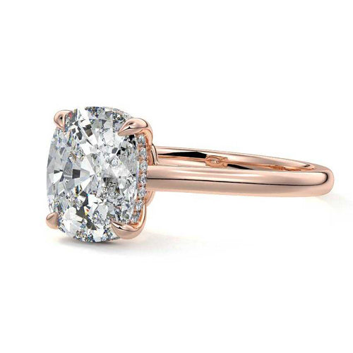 Ginevra - Cushion Rose Gold Lab Grown Diamond Engagement Ring | Nura Lab