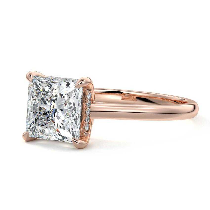 Ginevra - Princess Rose Gold Lab Grown Diamond Engagement Ring | Nura Lab