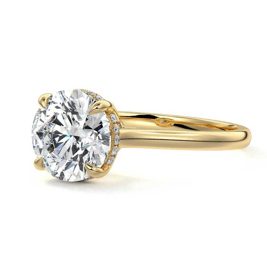 Ginevra - Round Yellow Gold Lab Grown Diamond Engagement Ring | Nura Lab