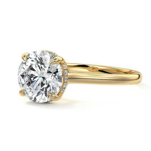 Ginevra - Round Yellow Gold Lab Grown Diamond Engagement Ring | Nura Lab
