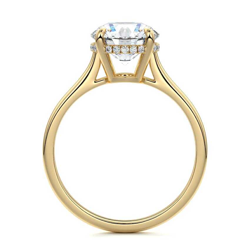 Ginevra - Round Yellow Gold Engagement Ring Profile View | Nura Lab