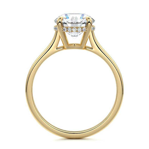 Ginevra - Round Yellow Gold Engagement Ring Profile View | Nura Lab