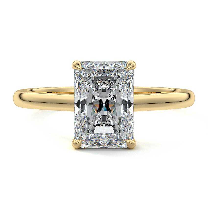 Ginevra - Radiant Yellow Gold Lab Grown Diamond Engagement Ring | Nura Lab