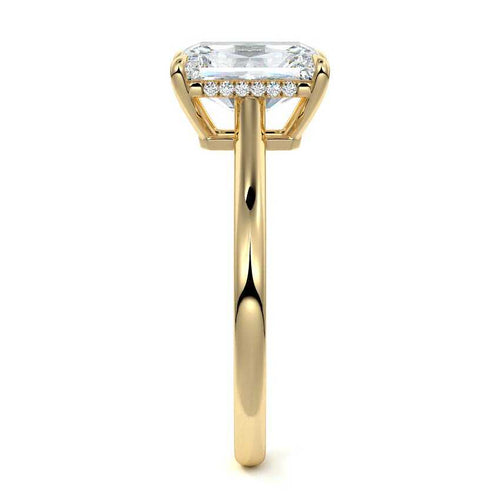 Ginevra - Radiant Yellow Gold Engagement Ring Side View | Nura Lab