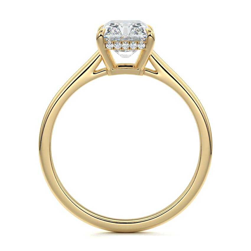 Ginevra - Radiant Yellow Gold Engagement Ring Profile View | Nura Lab
