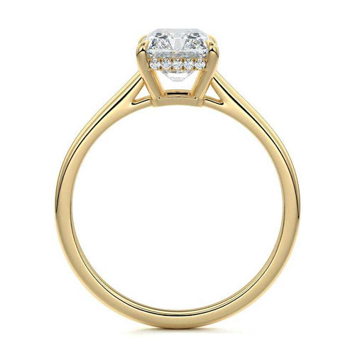 Ginevra - Radiant Yellow Gold Engagement Ring Profile View | Nura Lab