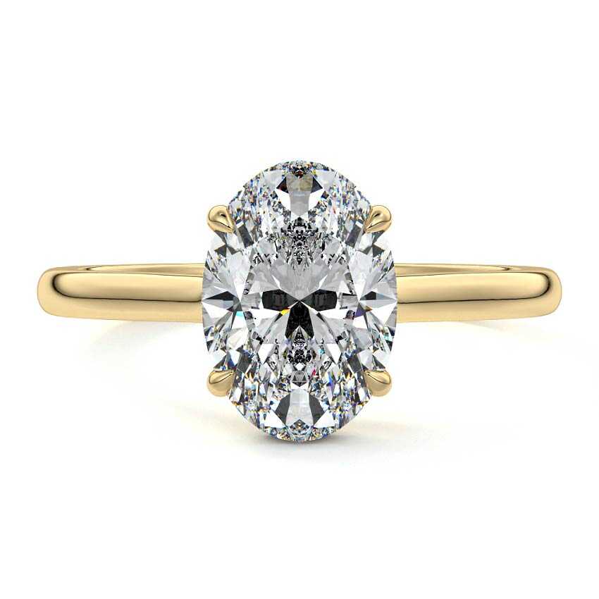 Ginevra - Oval Yellow Gold Lab Grown Diamond Engagement Ring | Nura Lab