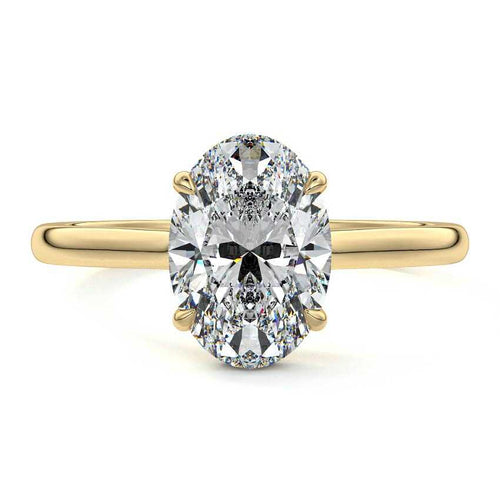 Ginevra - Oval Yellow Gold Lab Grown Diamond Engagement Ring | Nura Lab