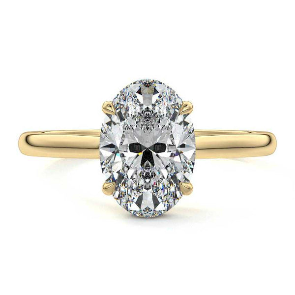 Ginevra - Oval Hidden Halo Solitaire Lab Grown Diamond Engagement Ring