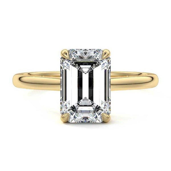 Ginevra - Emerald Cut Hidden Halo Solitaire Lab Grown Diamond Engagement Ring