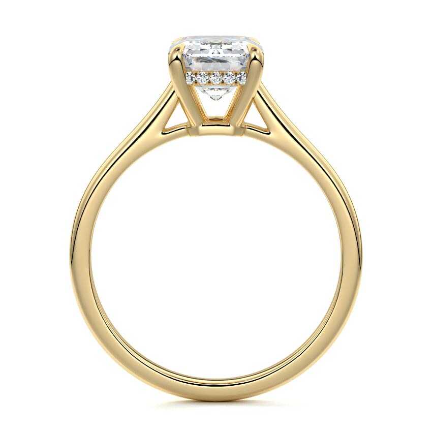 Ginevra - Emerald Cut Yellow Gold Lab Grown Diamond Engagement Ring | Nura Lab
