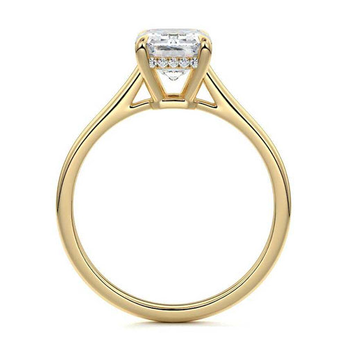 Ginevra - Emerald Cut Yellow Gold Lab Grown Diamond Engagement Ring | Nura Lab