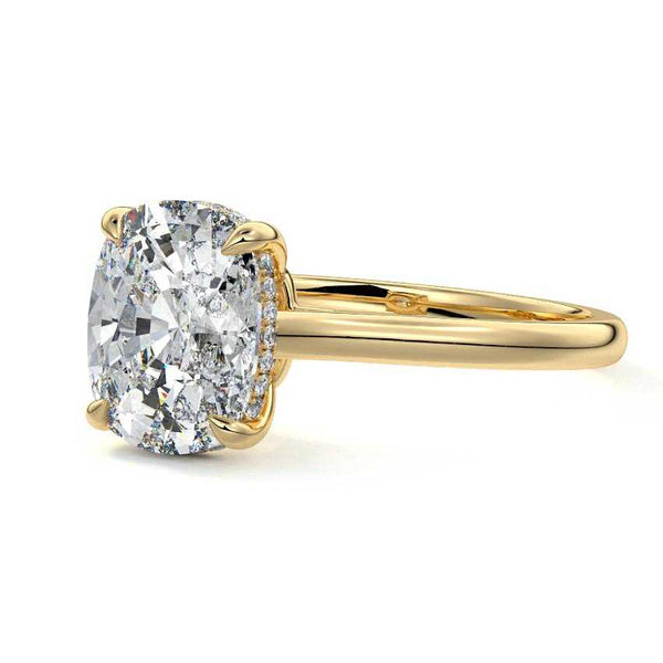 Ginevra - Cushion Hidden Halo Solitaire Lab Grown Diamond Engagement Ring