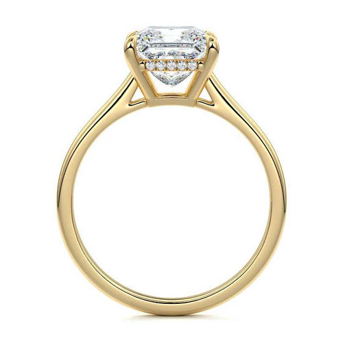 Ginevra - Princess Yellow Gold Engagement Ring Profile View | Nura Lab