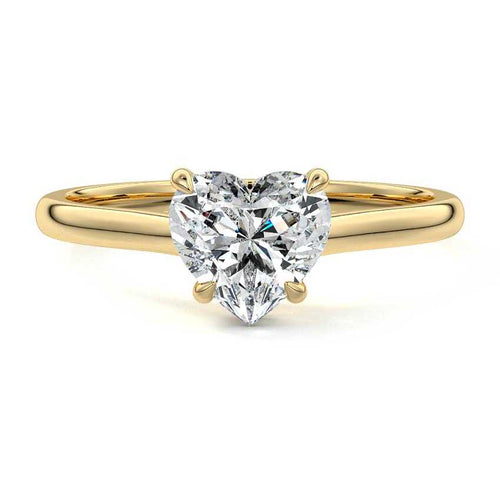 Ginevra - Heart Yellow Gold Lab Grown Diamond Engagement Ring | Nura Lab