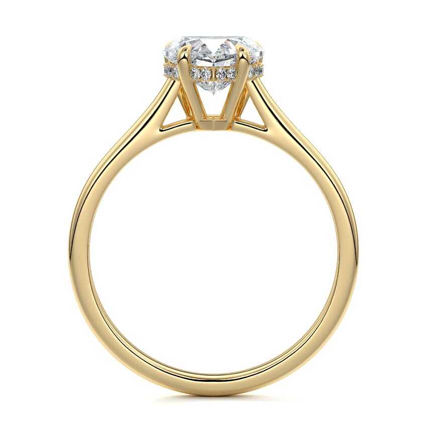 Ginevra - Heart Yellow Gold Engagement Ring Profile View | Nura Lab