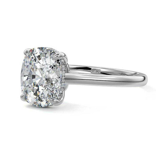 Ginevra - Cushion White Gold Lab Grown Diamond Engagement Ring | Nura Lab