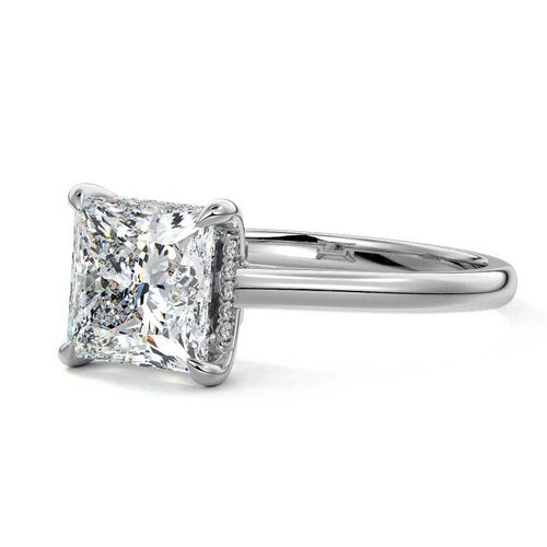 Ginevra - Princess White Gold Lab Grown Diamond Engagement Ring | Nura Lab