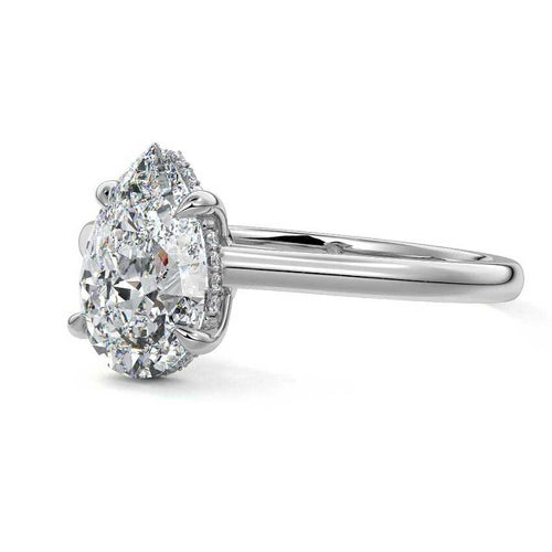 Ginevra - Pear Platinum Lab Grown Diamond Engagement Ring | Nura Lab